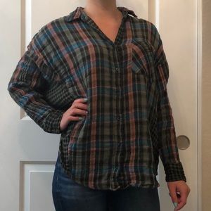 Free People Plaid top